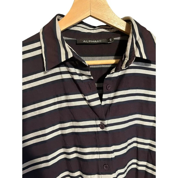 Alpha60 Classic Button Striped  Maxi Dress - Picture 2 of 4